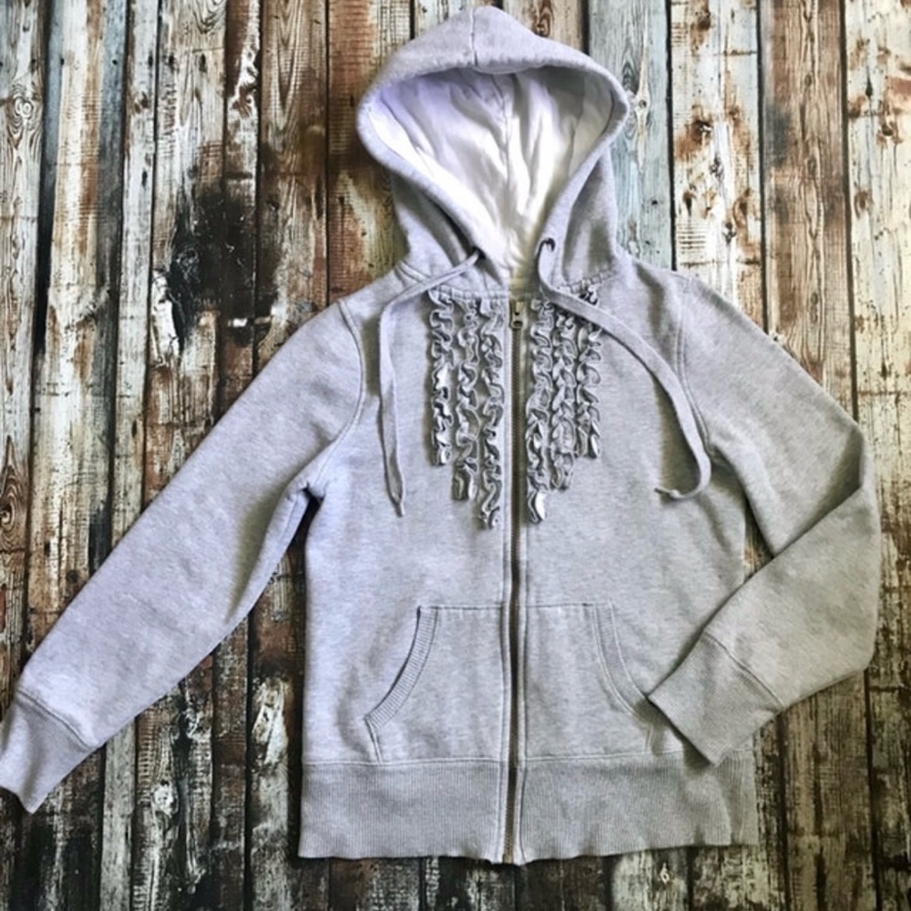 Old Navy Gray Zip Hoodie Sweatshirt